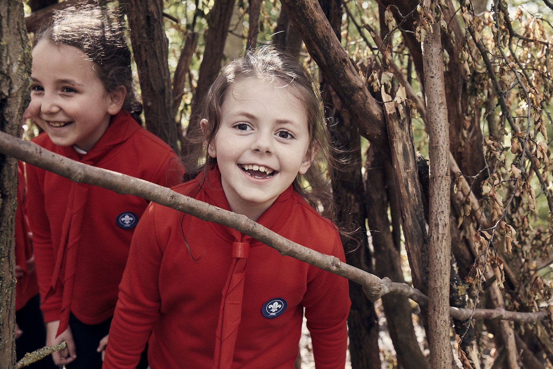 Squirrel Scouts having fun outdoors